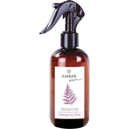 Ambar Ambientador Spray Renacer Cerezo En Flor Ambientador para hogar ofrece gran capacidad de pulverización con aroma afrutado y tropical 225 ml