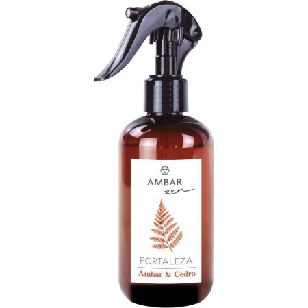 Ambar Ambientador Spray Zen Fortaleza Ámbar & Cedro Ambientador para hogar ofrece gran capacidad de pulverización con aroma amaderado y oriental 225 ml