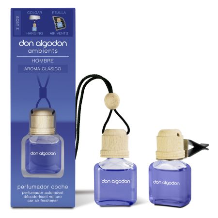 Don Algodon Ambients Perfumador Coche Ambientador para coche con fragancia original hasta 45 días de duraicón 2 usos