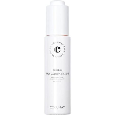 Cocunat Clinical Aha Complex 10% Triple Serum Exfoliante Exfoliante facial de noche elimina células muertas aclara manchas y suaviza arrugas para piel más joven 30 ml