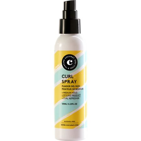 Cocunat Curl Spray Fijador del rizo define tus rizos y potencia la fijación ofrece un cabello libre y suelto 125 ml