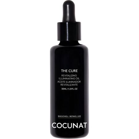 Cocunat The Cure Aceite Iluminador Revitalizante Aceite iluminador revitalizante con 21 aceites tansformadores antiedad para rostro más joven liso y sedoso 30 ml