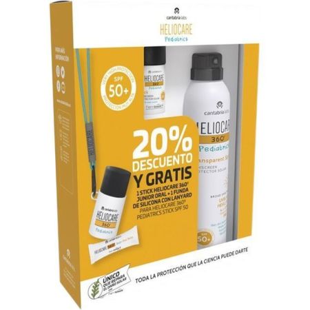 Heliocare 360º Pediatrics Protector Solar Spray Spf 50+ Estuche Protector solar resistente al agua de acabado invisible y rápida absorción 200 ml
