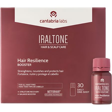 Iraltone Hair Resilience Booster Complemento alimeticio con sabor a piña colada mejora los 9 signos del envejecimiento capilar potenciando su resistencia 30x15 ml