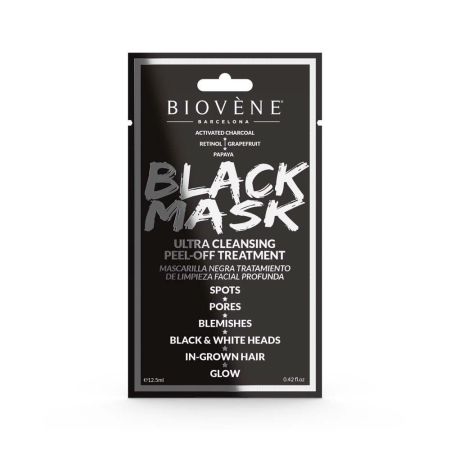 Biovène Black Mask Ultra Cleansing Peel-Of Treatment Mascarilla negra tratamiento para una limpieza facial profunda con carbón activo
