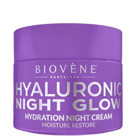 Biovène Hyaluronic Night Glow Hydration Night Cream Crema de noche hidratante iluminadora y reparadora con ácido hialurónico 50 ml