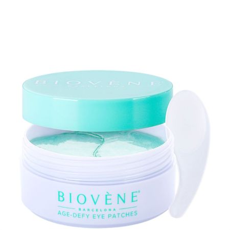 Biovène Age-Defy Under Eyes Patches Parches de hidrogel para contorno de ojos refresca revitaliza y reduce hinchazón con tripéptidos 60 uds