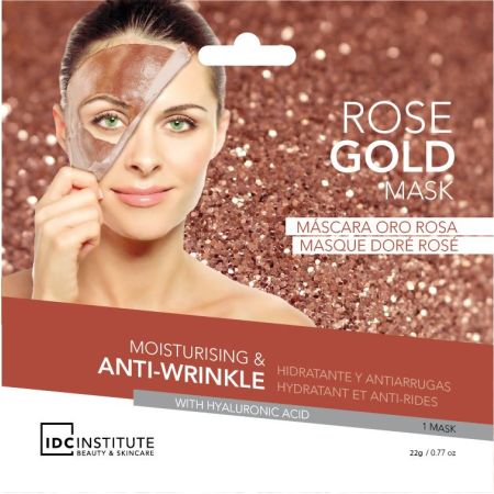 Idc Institute Moisturising & Anti-Wrinkle Máscara Oro Rosa Mascarilla facial extrahidratante antiarrugas piel fresca y luminosa