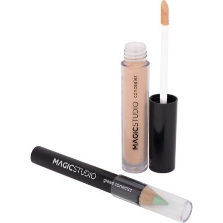 Magic Studio Concealer & Green Corrector Set Set para cubrir ojeras e imperfecciones mejora la apariencia de la piel