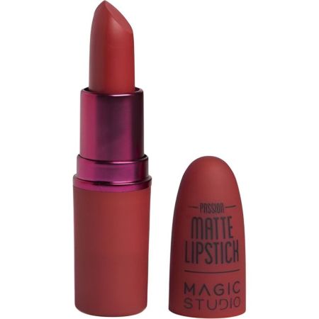 Magic Studio Matte Lipstick Barra de labios mate cremoso y de larga duración para un acabado perfecto 1 ud