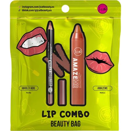 J.Cat Lip Combo Beauty Bag Set de maquillaje ideal para las amantes del lip combo que buscan el dúo perfecto para resaltar los labios
