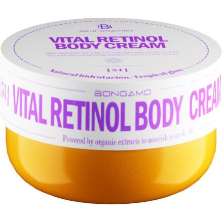 Bongamo Vital Retinol Body Cream Crema corporal de textura ligera diseñada para el cuidado antiedad de la piel con aroma floral a violeta 200 ml