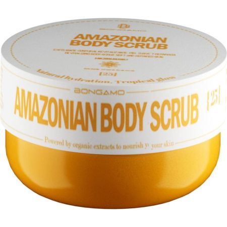 Bongamo Amazonian Body Scrub Exfoliante corporal de textura cremosa suaviza la piel dejándola más lisa y luminosa con aroma a vainilla 200 ml