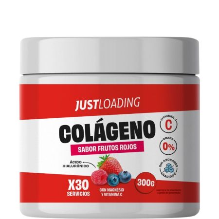 Justloading Colágeno Sabor Frutos Rojos Complemento Alimenticio Complemento alimenticio  favorece el funcionamiento y conservación de articulaciones y piel 300 gr
