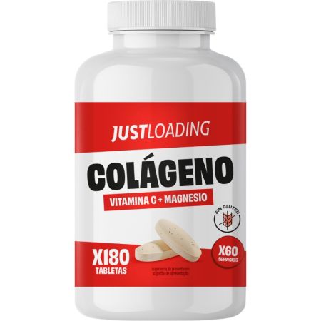 Justloading Colágeno Vitamina-C+Magnesio Complemento Alimenticio Complemento alimenticio favorece el funcionamiento y conservación de articulaciones y piel 180 comprimidos