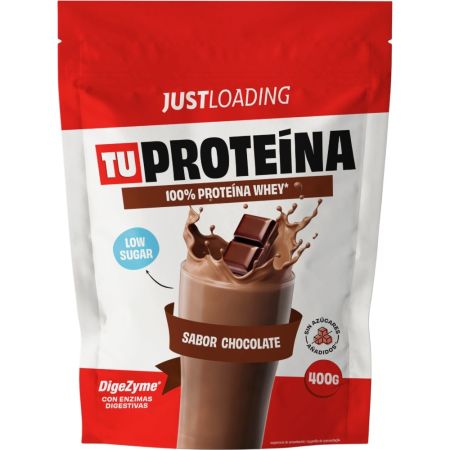 Justloading Tu Proteína Sabor Chocolate Complemento Alimenticio Complemento alimenticio favorece el crecimiento muscular y apoyar la recuperación tras el ejercicio 400 gr