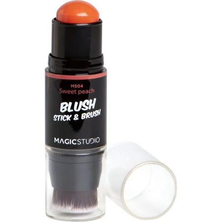 Magic Studio Blush Stick & Brush Colorete en barra se puede aplicar en capas y difuminar rápidamente