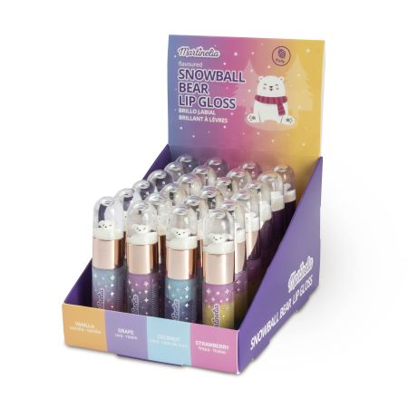 Martinelia Lip Gloss Bear Bálsamo labial ofrece gran hidratación e incluye una bola de nieve con un precioso osito polar 1 ud