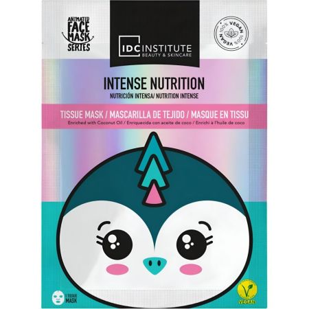 Idc Institute Intense Nutrition Mascarilla Mascarilla facial vegana de tela ayuda a calmar irritación y atenúa imperfecciones