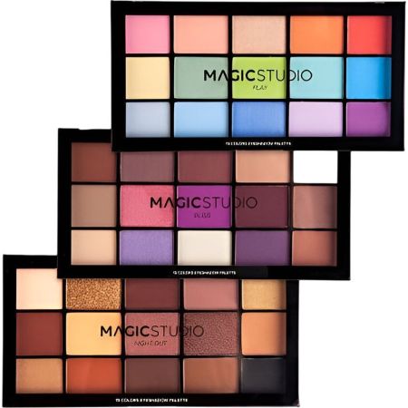 Magic Studio Eyeshadow Assorted Paleta de sombras de ojos looks deslumbrantes y versátiles 15 tonos 1 ud