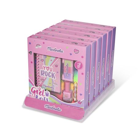 Martinelia Supergirl Notebook & Beauty Estuche Set de maquillaje con una libreta en espiral ideal para llevar siempre contigo
