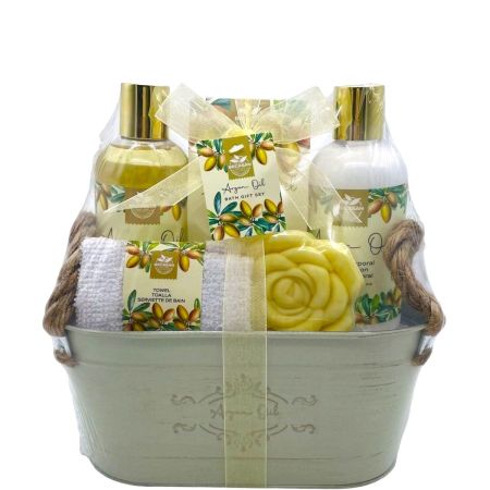 Becasan Nature Cesta Metálica De Argán Rutina de baño relajante para cuidado corporal