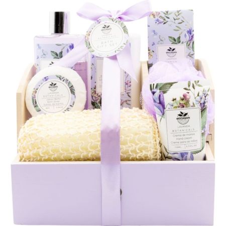 Becasan Nature Caja Organizadora De Madera Sueños De Lavanda Rutina de baño relajante para cuidado corporal
