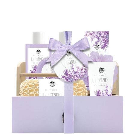 Becasan Nature Caja Organizadora De Madera Sueños De Lavanda Rutina de baño relajante para cuidado corporal
