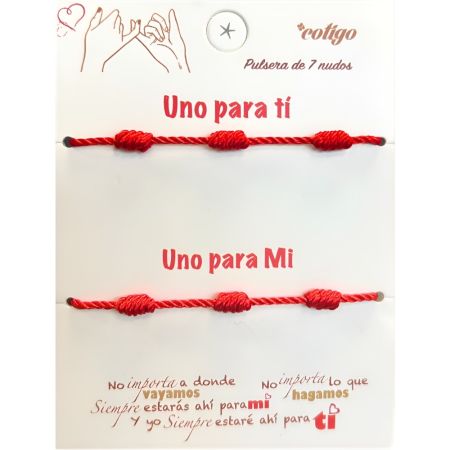 Marvimundo Pulsera De 7 Nudos Uno Para Tí Y Uno Para Mi Pulsera protectora de hilo rojo ideal para regalar a alguien especial simboliza protección y buena suerte