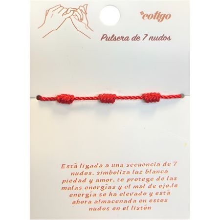 Marvimundo Pulsera De 7 Nudos Pulsera protectora de hilo rojo atrae energías positivas y buena suerte alejando malas energías