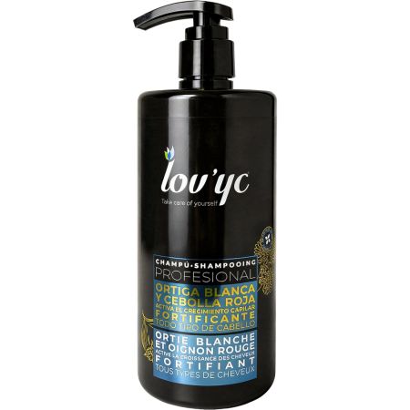 Lov'Yc Ortiga Blanca Y Cebolla Roja Champú Profesional Champú fortificante elimina el exceso de grasa aporta volumen y brillo 750 ml