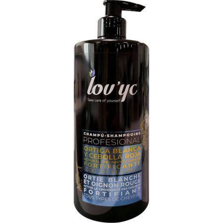Lov'Yc Ortiga Blanca Y Cebolla Roja Champú Profesional Champú fortificante elimina el exceso de grasa aporta volumen y brillo 750 ml