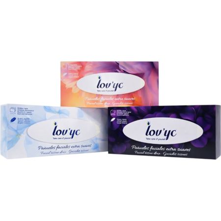 Lov'Yc Caja De Pañuelos Faciales Extra Suaves Pañuelos extrasuaves de doble capa ideales para los peores resfriados 20x20 cm 100 uds