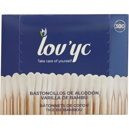 Lov'Yc Bastoncillos De Algodón Bastoncillos suaves absorbentes y delicados elaborados 100% con algodón 300 uds