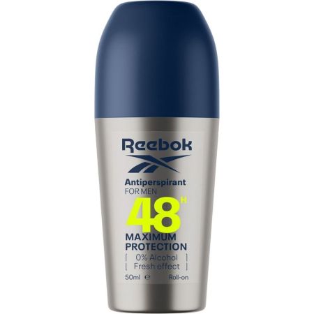 Reebok 48h Maximum Protection Desodorante Roll-On Desodorante sin alcohol antitranspirante neutraliza malos olores 48 horas 50 ml