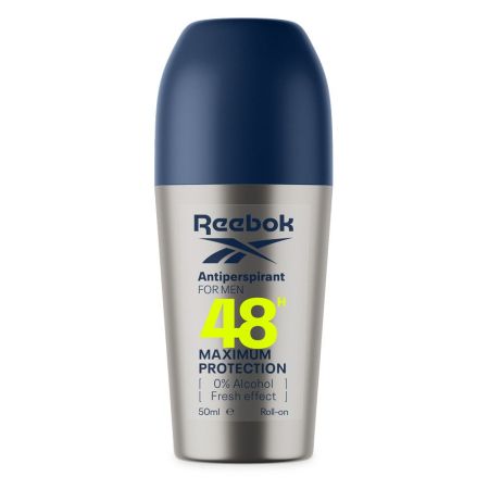 Reebok 48h Maximum Protection Desodorante Roll-On Desodorante sin alcohol antitranspirante neutraliza malos olores 48 horas 50 ml