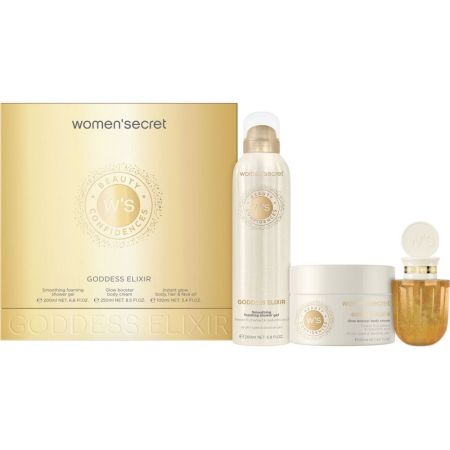 Women'Secret Beauty Confidences Goddess Elixir Estuche Rutina de baño tranquilizante ofrece bienestar serenidad y gran aroma a flor de cerezo y leche de almendra