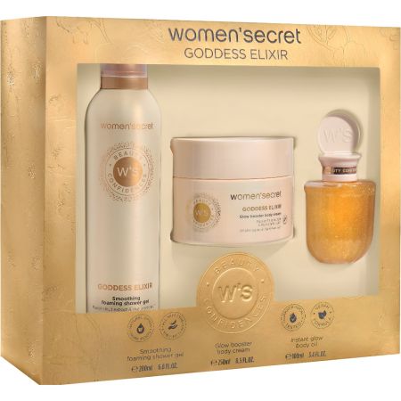 Women'Secret Beauty Confidences Goddess Elixir Estuche Rutina de baño tranquilizante ofrece bienestar serenidad y gran aroma a flor de cerezo y leche de almendra