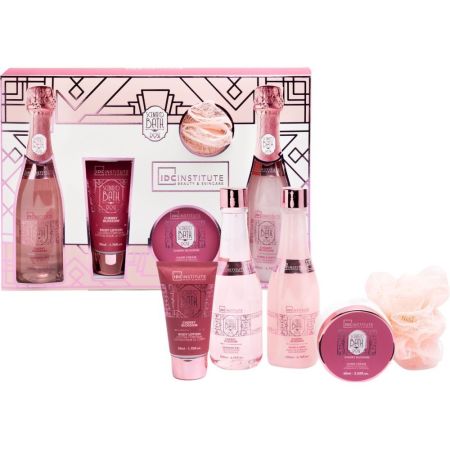 Idc Institute Cherry Blossom Scented Bath Rose Set Set de baño reutilizable y relajante ideal para regalar mima tu piel con delicioso aroma a naranja y canela