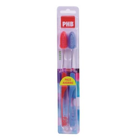 Phb Cepillo Dental Suave Pack Ahorro Cepillo de dientes proporciona máxima eficacia en la eliminación de la placa bacteriana 2 uds