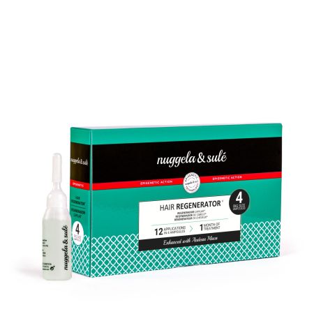 Nuggela & Sulé Ampolla Hair Regenerator Pack Ampolla tratamiento regenerador aumenta hasta un 30% la densidad y grosor del cabello 4x10 ml