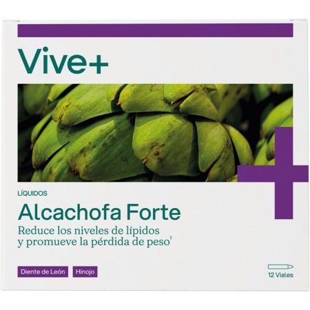 Vive+ Alcachofa Forte+ Complemento Alimenticio Complemento alimenticio reduce los niveles de lípidos y promueve la pérdida de peso 12 uds