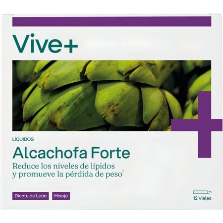Vive+ Alcachofa Forte+ Complemento Alimenticio Complemento alimenticio reduce los niveles de lípidos y promueve la pérdida de peso 12 uds