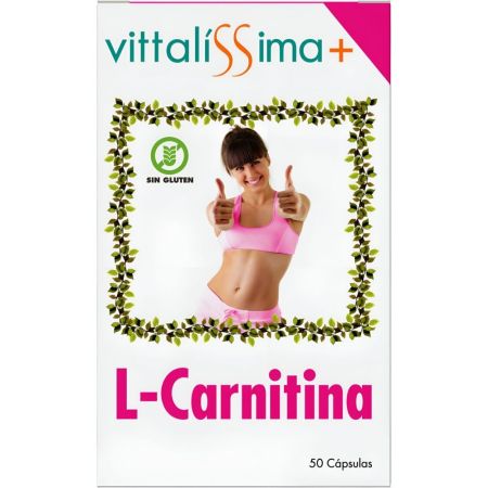 Vittalissima L-Carnitina Quema-Grasas Complemento Alimenticio Complemento alimenticio evita las pérdidas de tejido muscular y grasa útilizandolo como energía 50 uds