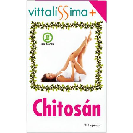 Vittalissima Chitosán Arrastra Las Grasas Complemento Alimenticio Complemento alimenticio capaz de atrapar las moléculas de grasa que ingerimos 50 uds