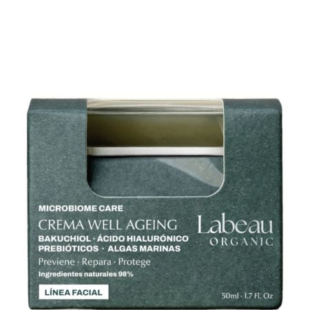 Labeau Organic Bakuchiol Ácido Hialurónico Well Aging Cream Recarga Crema antiedad mejora firmeza hidratación y elasticidad reparando y protegiendo 50 ml