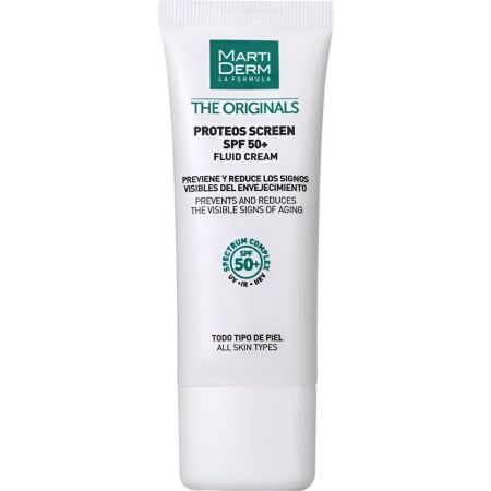 Martiderm The Originals Proteos Screen Spf 50+ Fluid Cream Crema fluida previene y reduce los signos visibles del envejecimiento para aspeco joven fresco y uniforme 40 ml