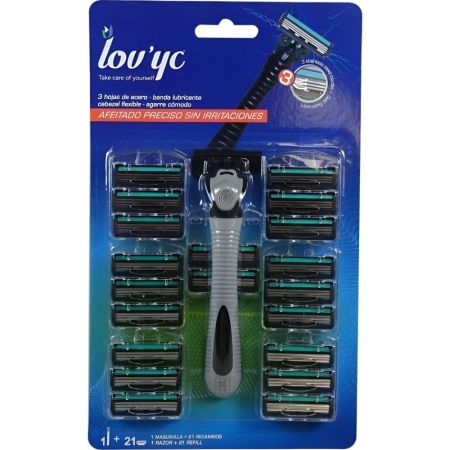 Lov'Yc Maquinilla De Afeitar Set Maquinilla para un afeitado preciso sin irritaciones + 21 recambios