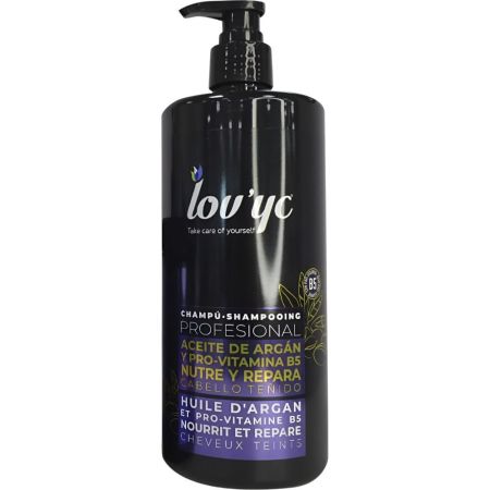 Lov'Yc Champú Profesional Aceite De Argán Y Provitamina B5 Champú nutre y repara ideal para cabello teñido 750ml