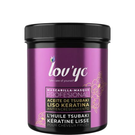 Lov'Yc Aceite De Tsubaki Mascarilla Profesional Mascarilla liso keratina sella la hidratación para prevenir el encrespamiento 700 ml